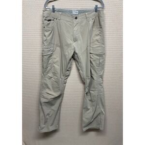 Kuhl Vented Pants Men's 38 x30 Khaki Mesh Pockets Lightweight Hiking Fishing